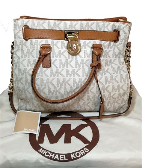 michael kors vanilla monogram satchel